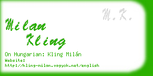 milan kling business card